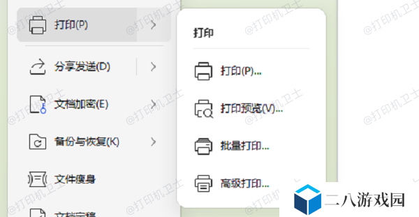 调整软件打印设置