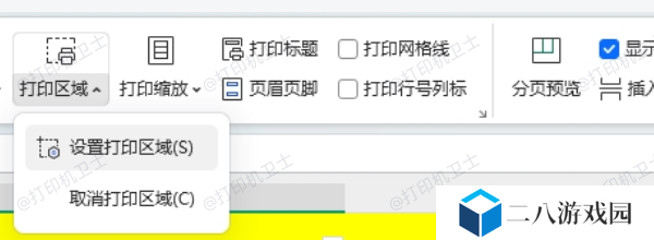 检查打印区域设置