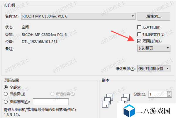检查打印文件的设置